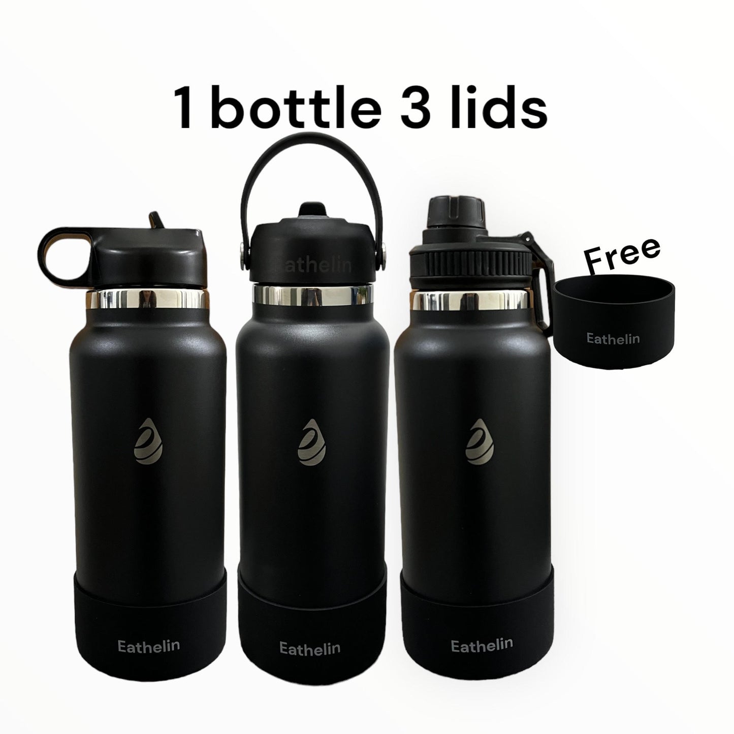 32 oz (950 ml) Stainless Steel Sports Water Bottle - Charcoal