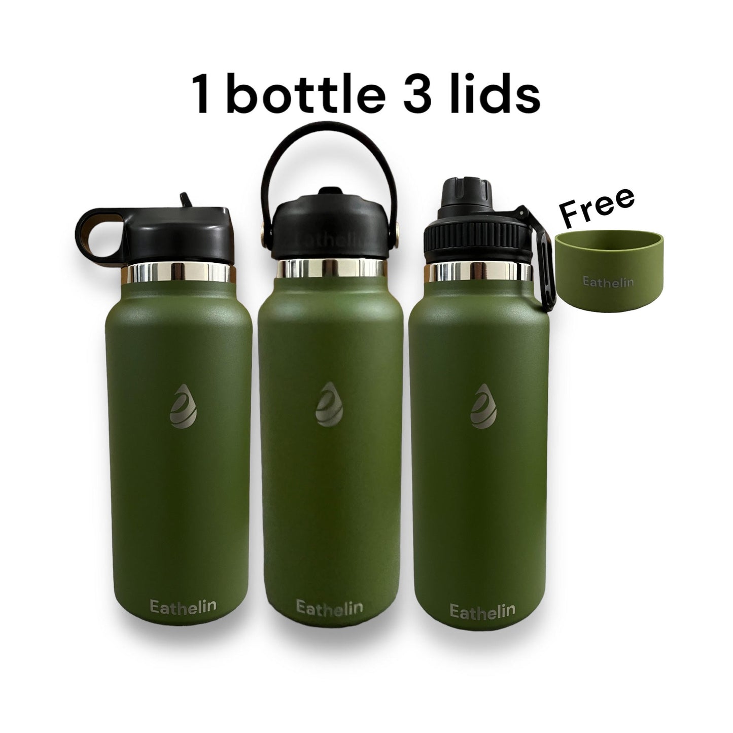 32 oz (950 ml) Stainless Steel Sports Water Bottle - Moss