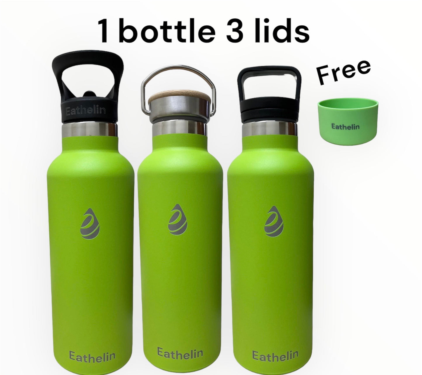 20 oz (600 ml) Stainless Steel Flask - Apple Green