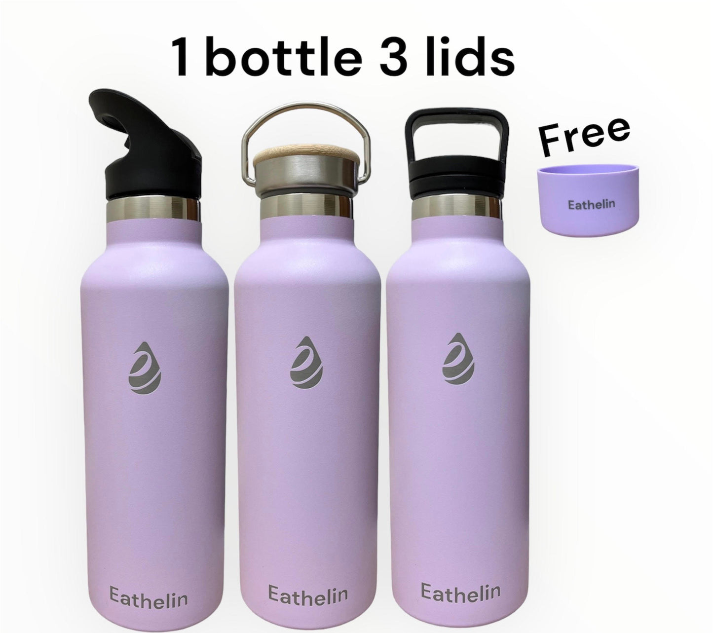 20 oz (600 ml) Stainless Steel Water Flask - Lilac